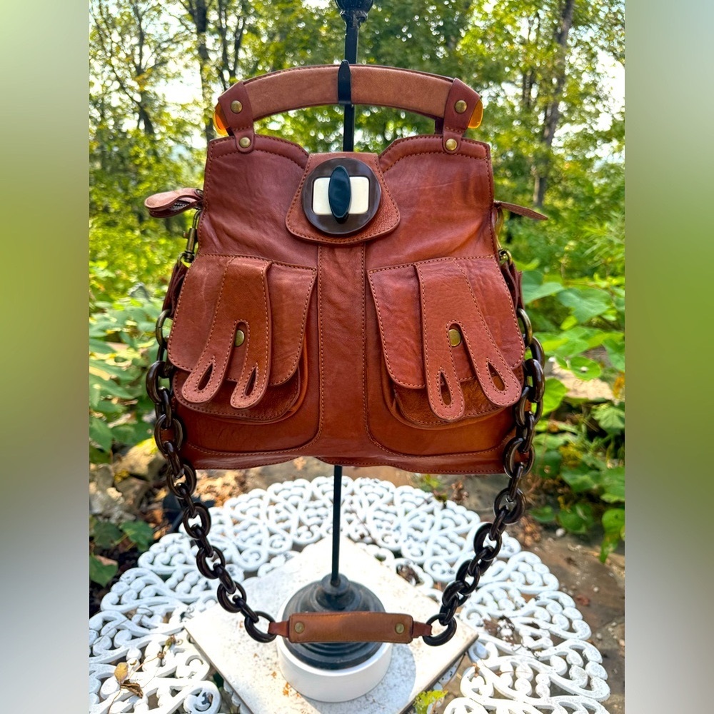 🤎✨ Hoss Intropia Brown Leather Satchel / Crossbody Bag 👜